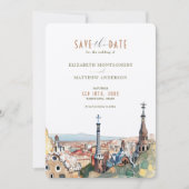 Invitation Barcelone Enregistrer La Date Destination Espagne  (Devant)