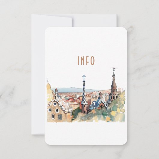 Invitation Barcelone Insérer INFO Détails Espagne Mariage Inv (Dos)