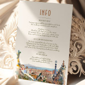 Invitation Barcelone Insérer INFO Détails Espagne Mariage Inv