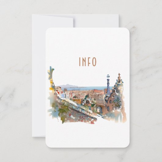 Invitation Barcelone Insérer INFO Détails Espagne Mariage Inv (Dos)