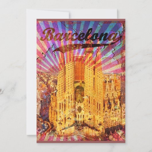 Invitation Barcelone, Spain, Vintage affiche (Devant)