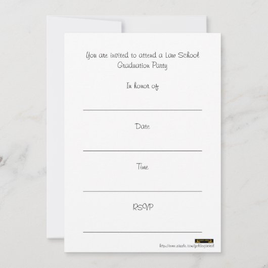 Invitation Barème de l'Invitation de la Fête de Diplôme de Dr (Dos)