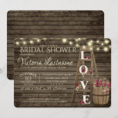 Invitation Baril de vin d'échelle et Fête des mariées russe R (Devant / Derrière)