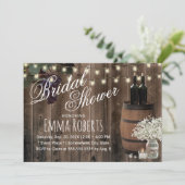 Invitation Baril de vin rustique Floral Jar WinFête des marié (Debout devant)