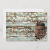 Invitation Baril de vin rustique Pays Fête des mariées floral (Devant)