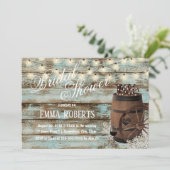 Invitation Baril de vin rustique Pays Fête des mariées floral (Debout devant)