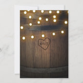 Invitation Baril en bois Coeur sculpté Lumière Fiançailles Do (Dos)