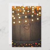 Invitation Baril en bois Feuilles de chute et feux Fête des m (Dos)