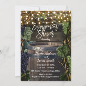 Invitation Baril en Bois Rustique avec Vignes de Raisin pour  (Devant)