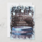 Invitation Baril en bois rustique et feux Baby shower d'hiver (Dos)