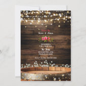 Invitation Baril en bois rustique et lumières Bébé' Respirati (Dos)