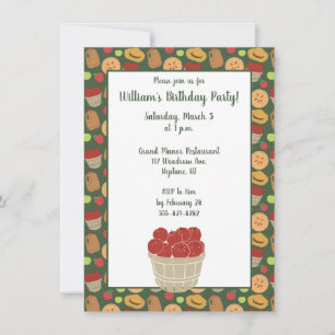 Invitation Baril pomme pomme cueillette Motif