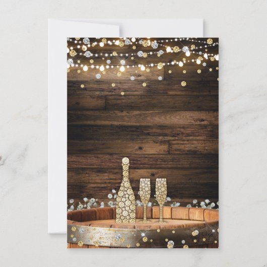 Invitation Baril Rustique Champagne Vin Verre Merci (Dos)