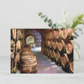 Invitation Barils de vin dans la cave (Debout devant)