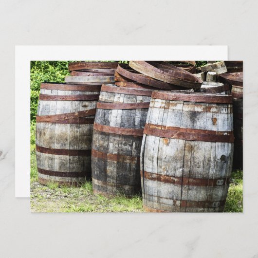 Invitation Barils en bois (Devant / Derrière)