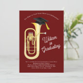 Invitation Baritone Musicien Graduation Party Musique (Debout devant)