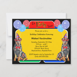 Invitation Barker d'anniversaire de Rottweiler