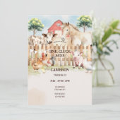 Invitation Barn Animaux de la ferme numérique aquarelle  (Debout devant)