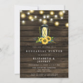 Invitation Barn Bois Chaîne Fleurs de soleil clair Dîner de r (Devant)