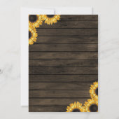 Invitation Barn Bois Chaîne Fleurs de soleil clair Dîner de r (Dos)