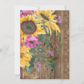 Invitation Barn Bois & Tournesol Rustique Couple Douche (Dos)