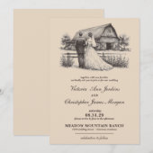 Invitation Barn Couple Mariage (Devant / Derrière)