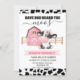 Invitation Barn Cow Print Avez-Vous Entendu L'Anniversaire De