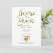 Invitation Barn Rustique Bois Glam Or Lingerie Douche Invitat (Debout devant)