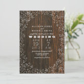 Invitation Barn Wood + Baby's Breath Mariage (Debout devant)