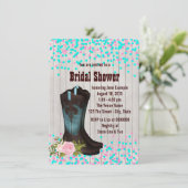 Invitation Barn Wood Country Fête des mariées (Debout devant)