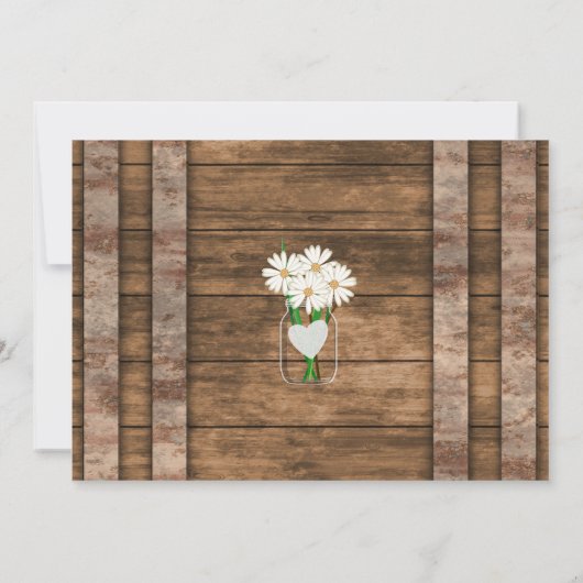Invitation Barn Wood Mason Jar - Fête des mariées de margueri (Dos)