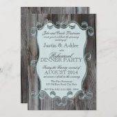 Invitation Barn Wood Sign Rehearer Diner Party (Devant / Derrière)