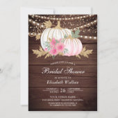 Invitation Barne Bois blanc Citrouille rose Fête des mariées (Devant)