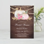 Invitation Barne Bois blanc Citrouille rose Fête des mariées (Debout devant)