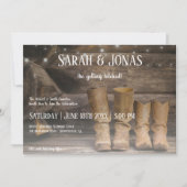 Invitation Barne & Bottes Rustique Cowboy Mariage de l'Ouest (Devant)