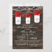 Invitation Barne en bois poinsettias mason jar nuptiale (Devant)