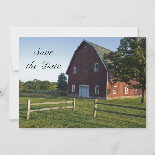 Invitation Barne rouge et Mariage campagnard de clôture Enreg (Devant)