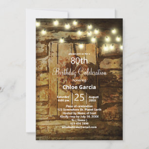 Invitation Barne rustique avec lumières à cordes