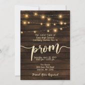 Invitation Barne Rustique Bois Chaîne lumières Prom (Devant)