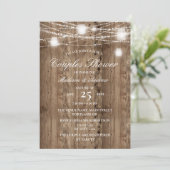 Invitation Barne rustique Bois String de lumières Couples Dou (Debout devant)