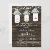 Invitation Barnwood bébés respirer mason bocal douche nuptial (Devant)