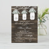 Invitation Barnwood bébés respirer mason bocal douche nuptial (Debout devant)