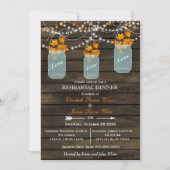 Invitation Barnwood, bocal de mason Dîner de répétition d'aut (Devant)