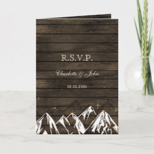 Invitation Barnwood Camping Montagnes Rustiques Mariage rsvp