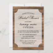 Invitation Barnwood Country Fête des mariées (Dos)