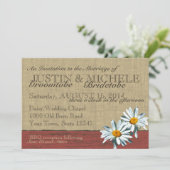 Invitation Barnwood Daisies Mariage BBQ (Debout devant)