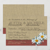 Invitation Barnwood Daisies Mariage BBQ (Devant / Derrière)