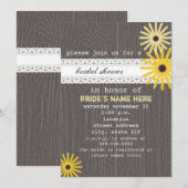 Invitation Barnwood et dentelle ont inspiré la Fête de la (Devant / Derrière)