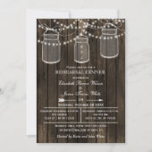 Invitation Barnwood, jarres de maçon dîner de répétition rust (Devant)