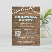 Invitation Barnwood Lights Aqua Farewell Party (Debout devant)
